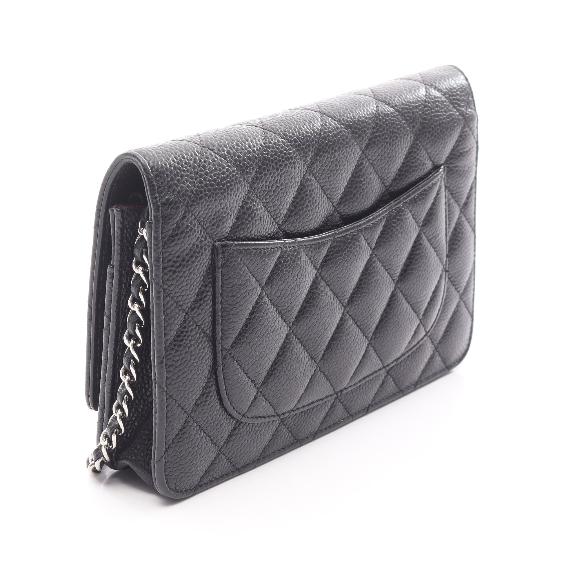 マトラッセ チェーンウォレット キャビアスキン ブラック シルバー金具 シャネル バッグ CHANEL