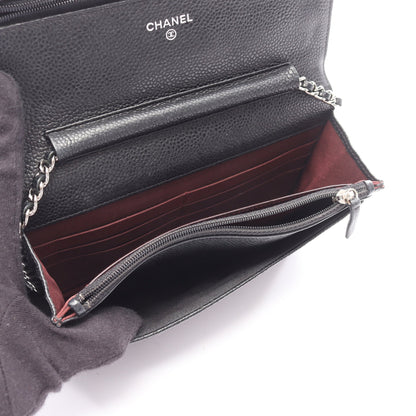 マトラッセ チェーンウォレット キャビアスキン ブラック シルバー金具 シャネル バッグ CHANEL