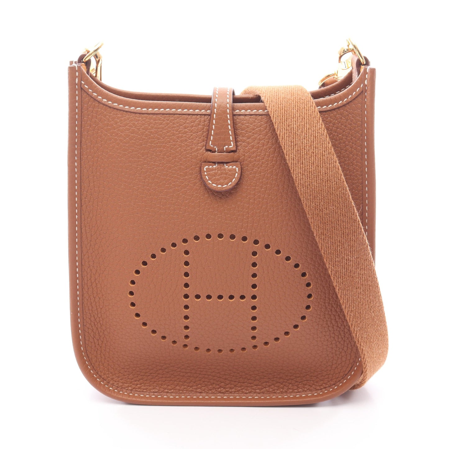 エヴリンアマゾンTPM ゴールド ショルダーバッグ トリヨンクレマンス ブラウン ゴールド金具 K刻印 エルメス バッグ HERMES