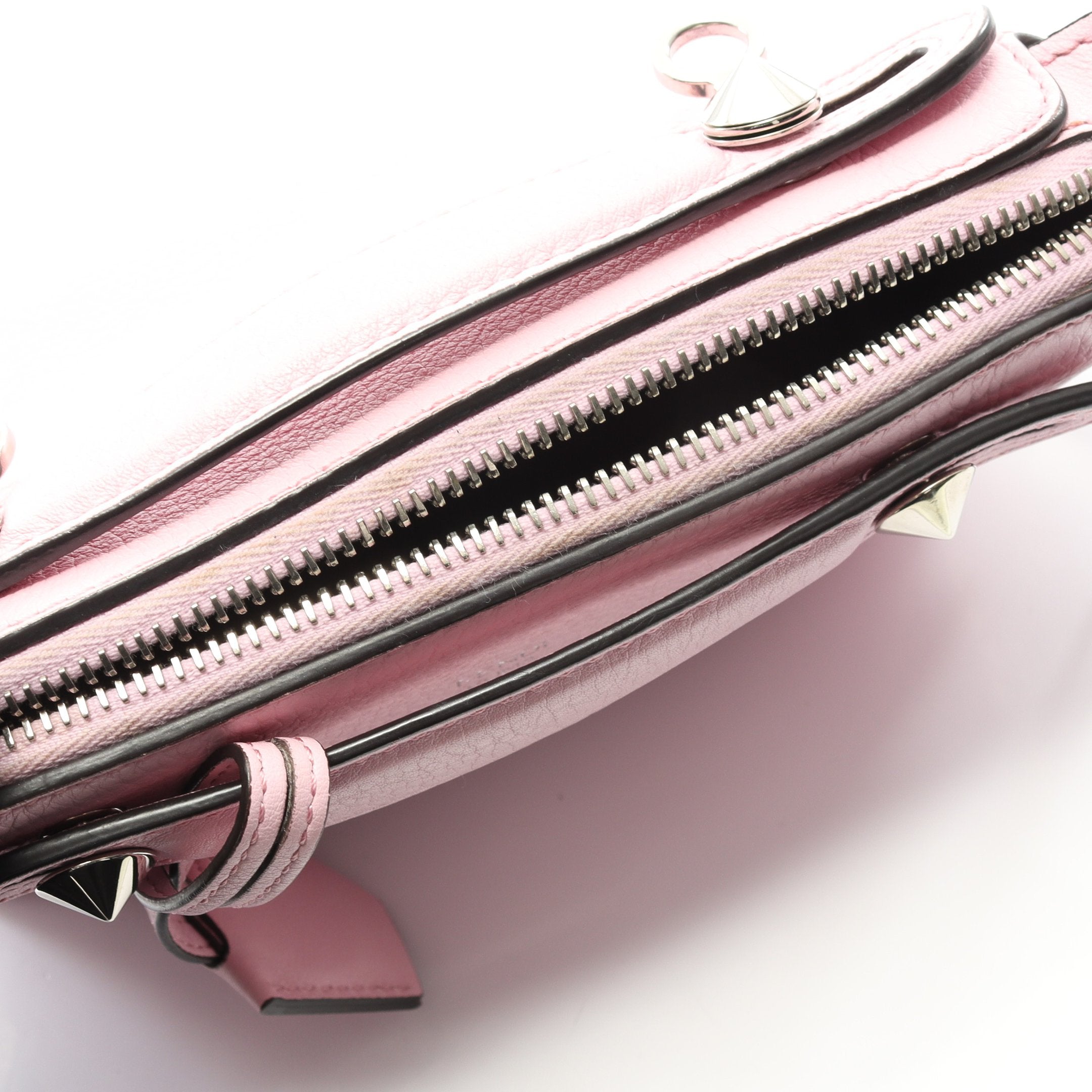 フェンディ セレリア カーフ レザー 本革 2way ハンドバッグ モーヴピンク ミニ バイザウェイ ハンドバッグ レザー ピンク ビジュー 2WAY