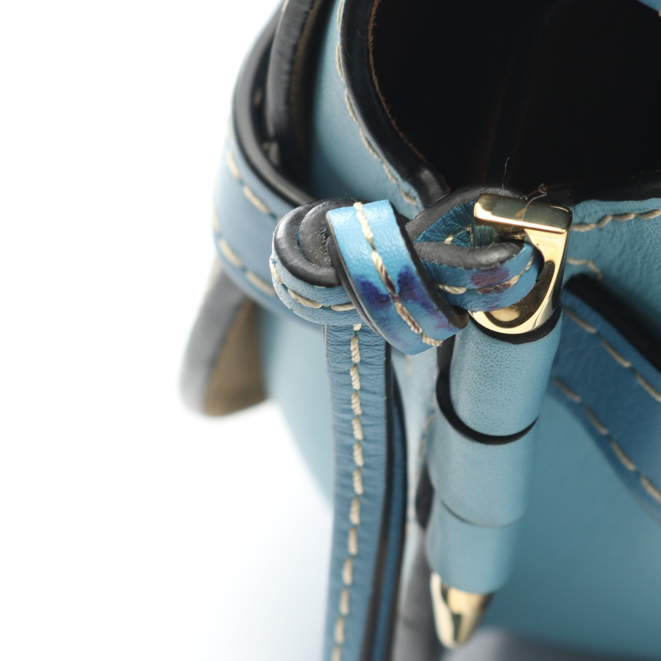 LOEWE ゲートバッグ スモール ライトブルー GATE BAG ゲートバッグ スモール ショルダーバッグ レザー ライト