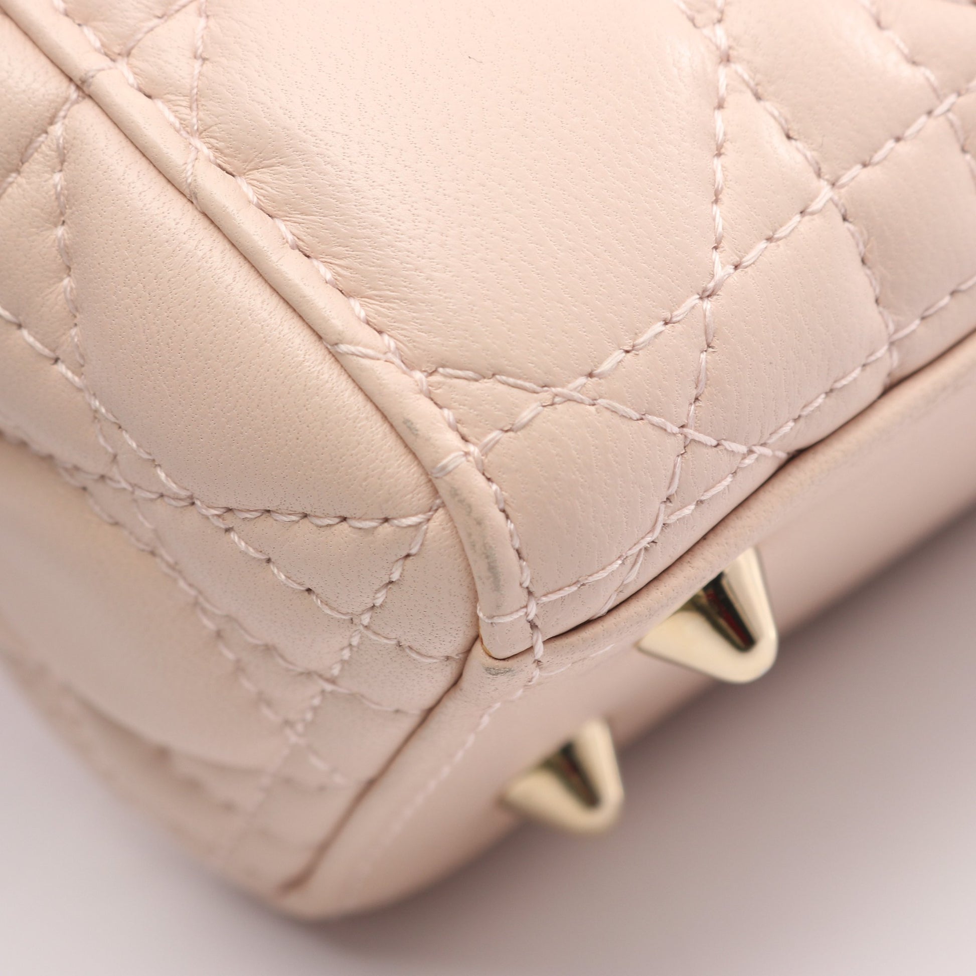 LADY DIOR MY ABCDIOR レディディオール スモール カナージュ ハンドバッグ レザー ライトピンク 2WAY クリスチャンディオール バッグ Christian Dior