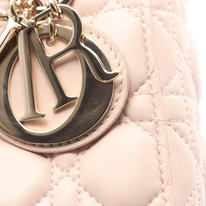 LADY DIOR MY ABCDIOR レディディオール スモール カナージュ ハンドバッグ レザー ライトピンク 2WAY クリスチャンディオール バッグ Christian Dior
