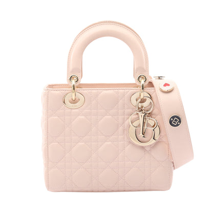 LADY DIOR MY ABCDIOR レディディオール スモール カナージュ ハンドバッグ レザー ライトピンク 2WAY クリスチャンディオール バッグ Christian Dior