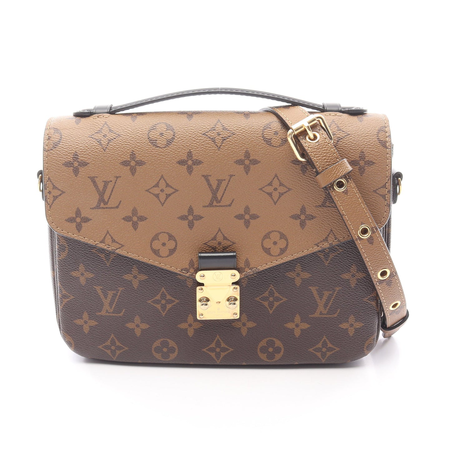 ポシェット メティス MM モノグラムリバース ハンドバッグ PVC レザー ブラウン ブラック 2WAY ルイヴィトン バッグ LOUIS VUITTON