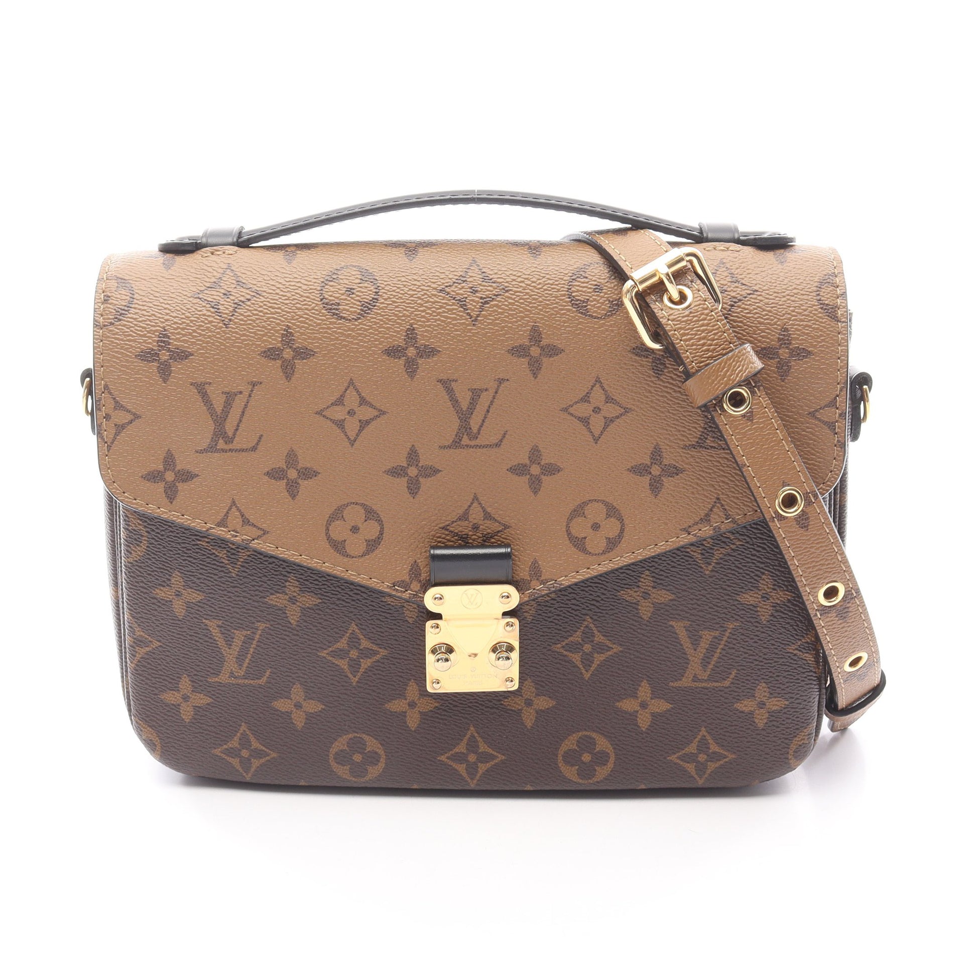 ポシェット メティス MM モノグラムリバース ハンドバッグ PVC レザー ブラウン ブラック 2WAY ルイヴィトン バッグ LOUIS VUITTON