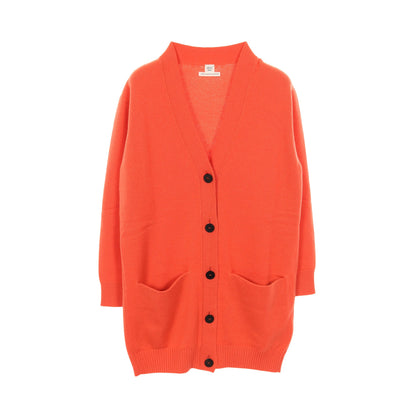 カーディガン Vネック 長袖 カシミヤ コーラルオレンジ エルメス トップス HERMES