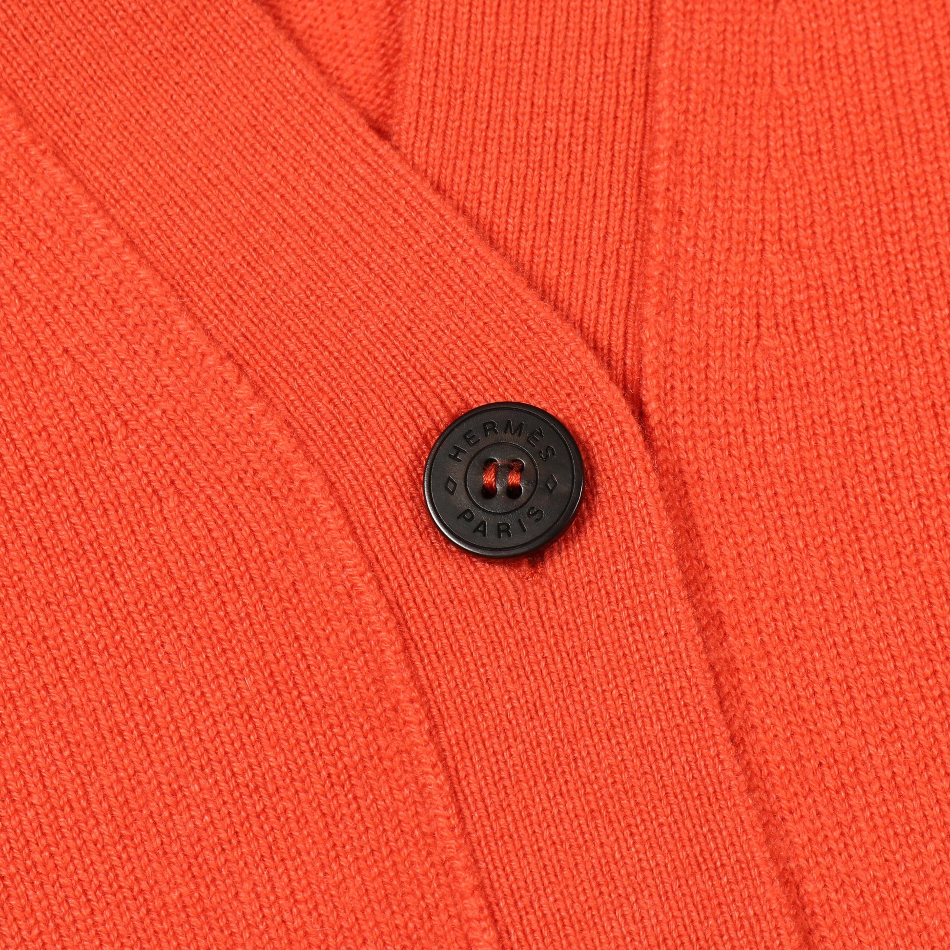 カーディガン Vネック 長袖 カシミヤ コーラルオレンジ エルメス トップス HERMES