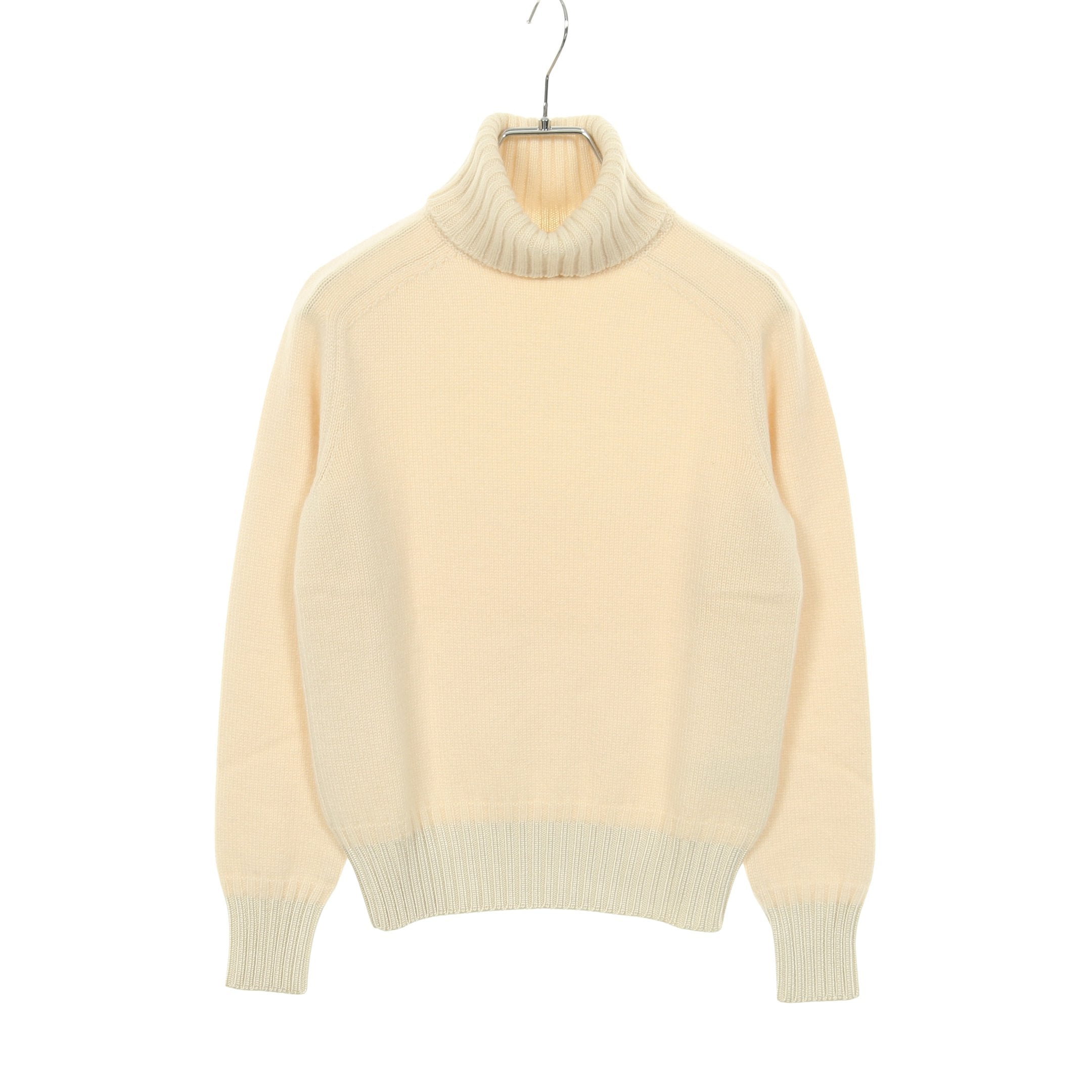 ニット タートルネック カシミヤ モヘヤ シルク オフホワイト エルメス