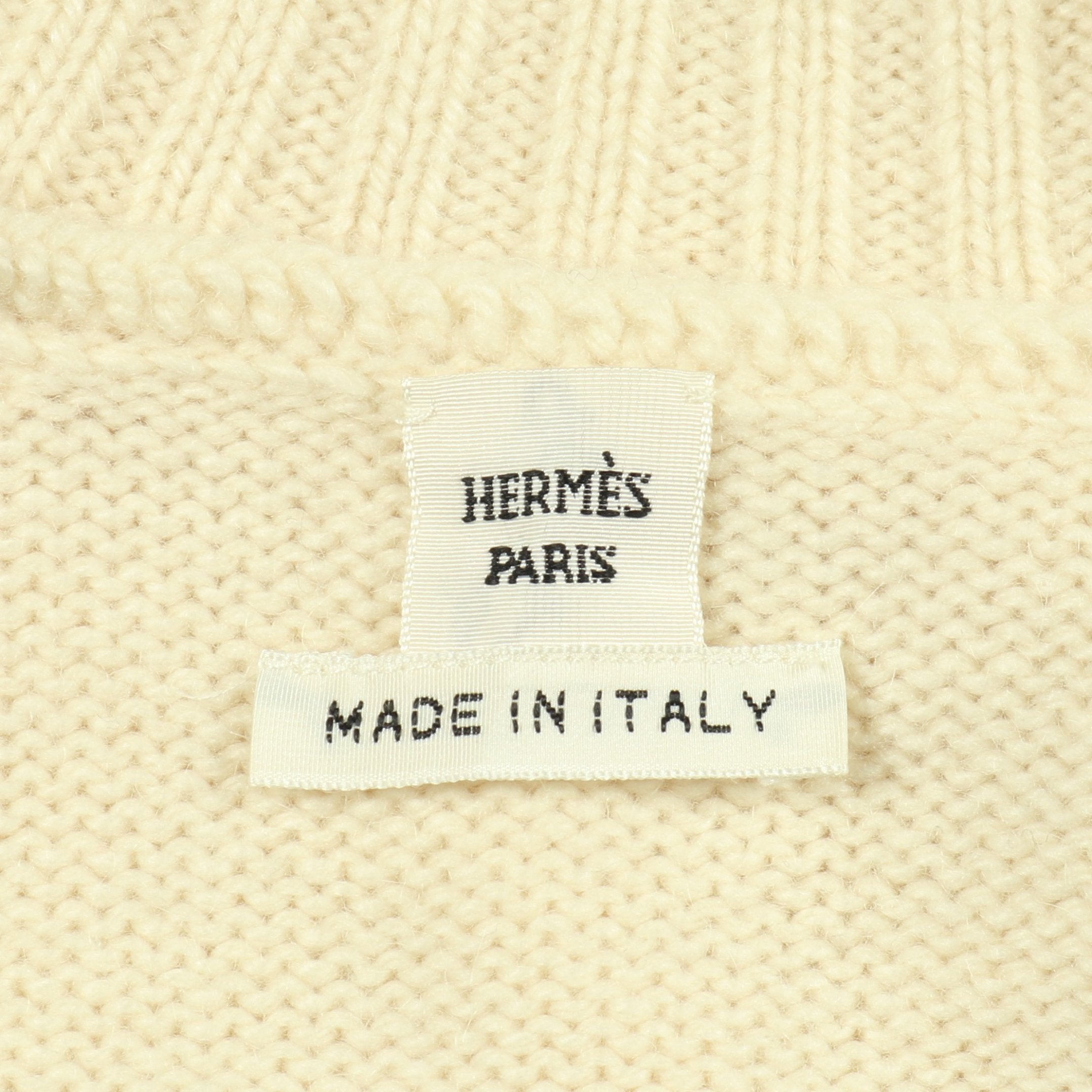 ニット タートルネック カシミヤ モヘヤ シルク オフホワイト エルメス