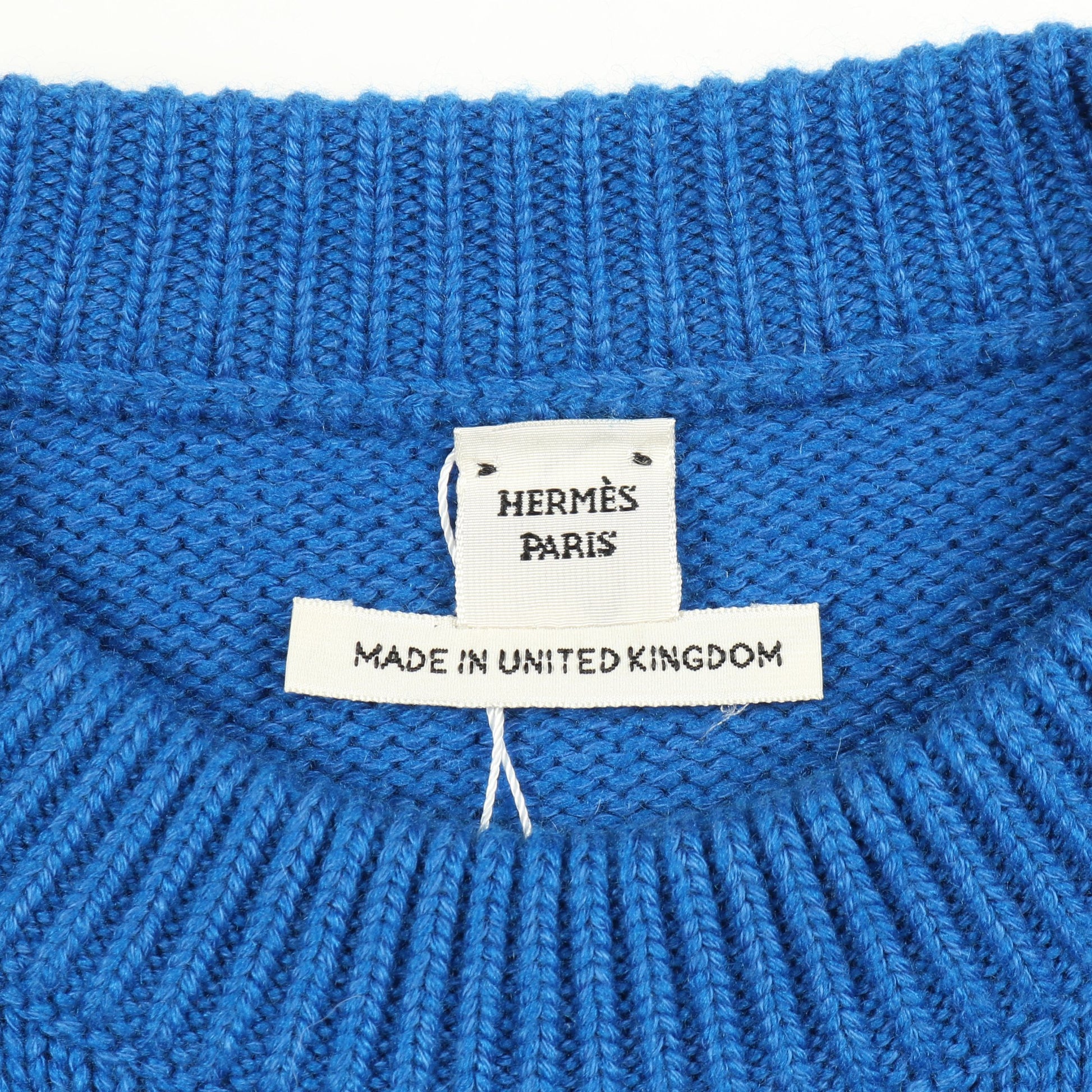 ニット 半袖 カシミヤ コットン ブルー エルメス トップス HERMES