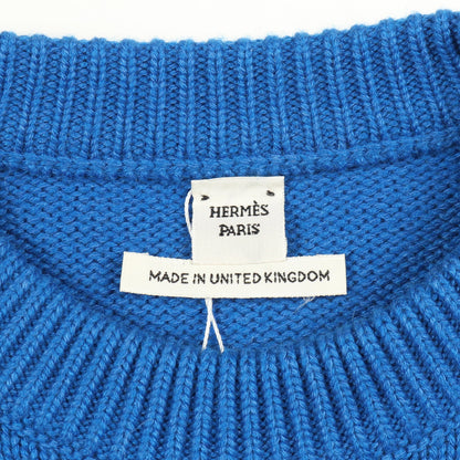 ニット 半袖 カシミヤ コットン ブルー エルメス トップス HERMES