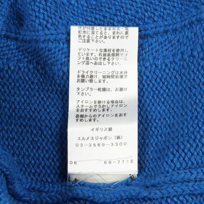 ニット 半袖 カシミヤ コットン ブルー エルメス トップス HERMES
