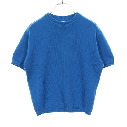 ニット 半袖 カシミヤ コットン ブルー エルメス トップス HERMES
