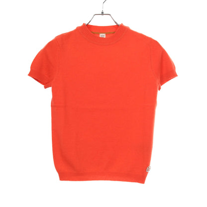 Hリフト ニット クルーネック 半袖 カシミヤ オレンジレッド エルメス トップス HERMES