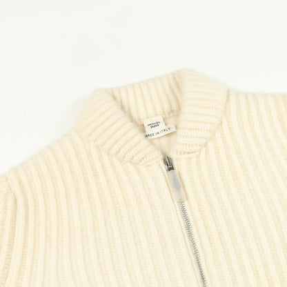ジップアップ ニット カシミヤ オフホワイト エルメス トップス HERMES