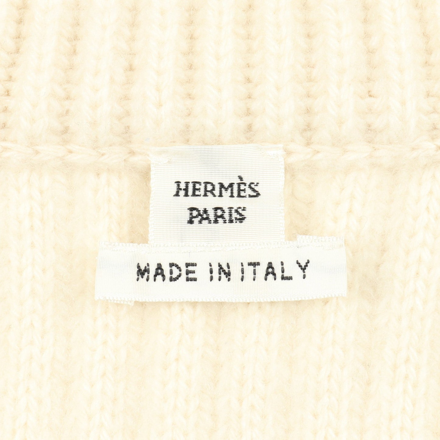 ジップアップ ニット カシミヤ オフホワイト エルメス トップス HERMES