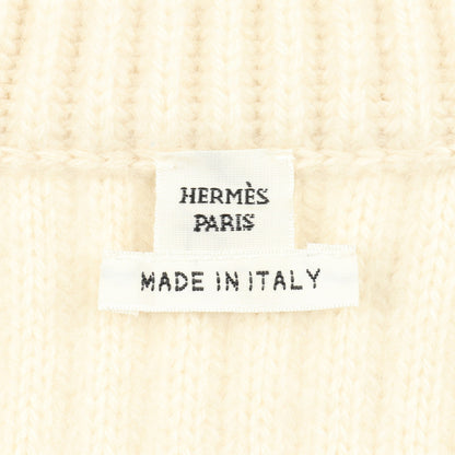 ジップアップ ニット カシミヤ オフホワイト エルメス トップス HERMES
