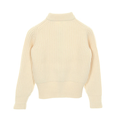 ジップアップ ニット カシミヤ オフホワイト エルメス トップス HERMES