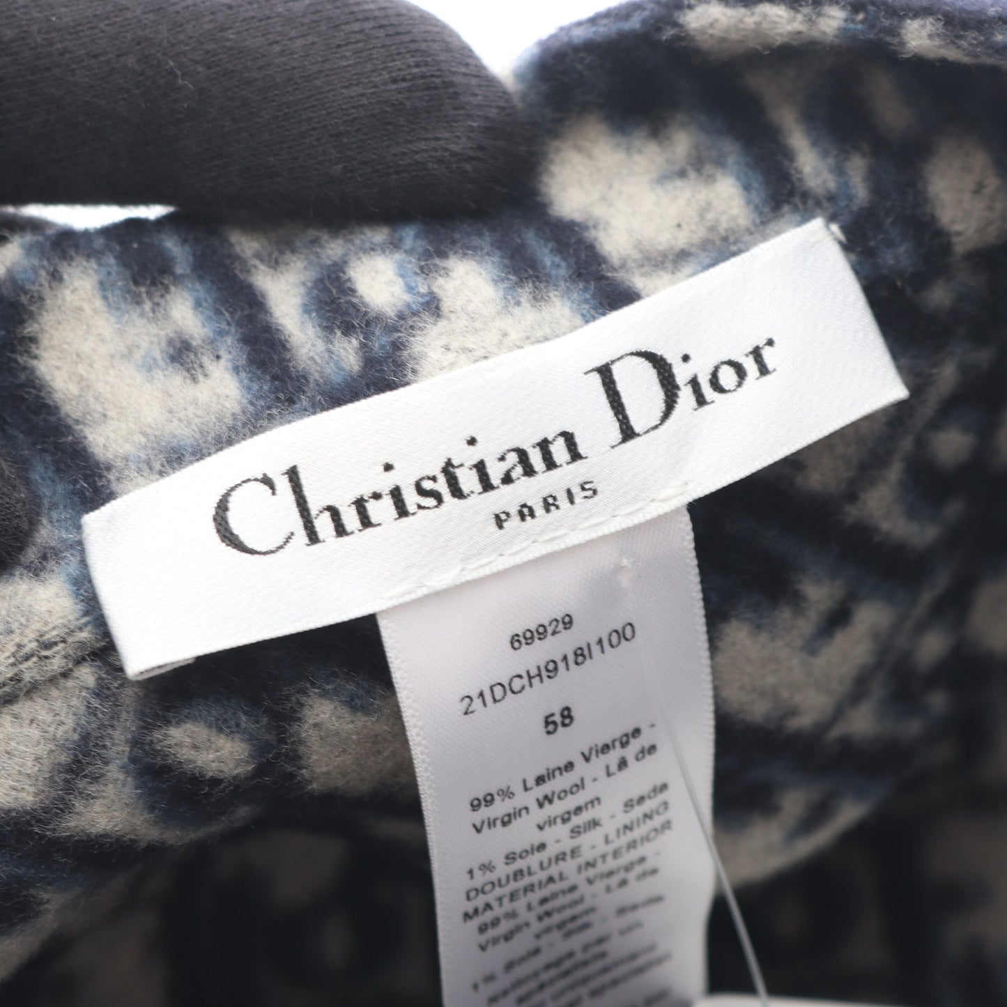 オブリーク キャップ ウール シルク ネイビー ベージュ クリスチャンディオール 財布・小物 Christian Dior