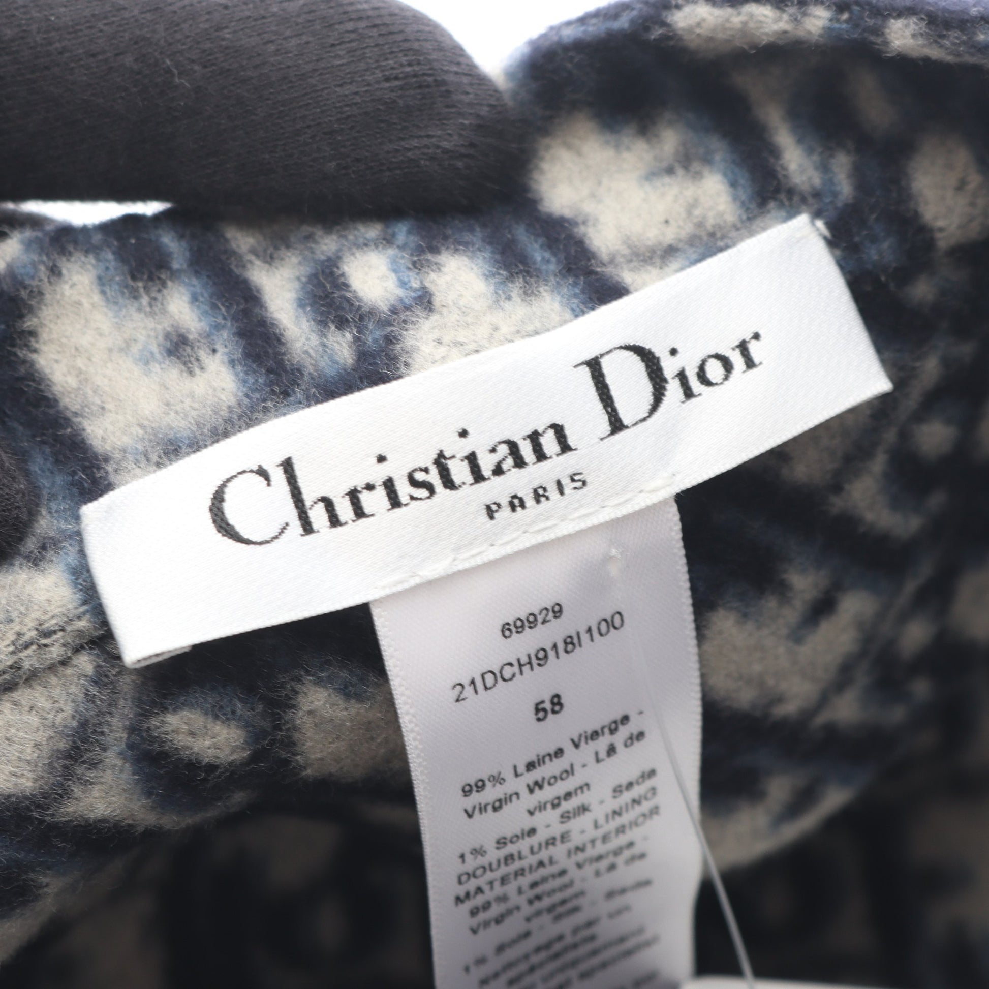 オブリーク キャップ ウール シルク ネイビー ベージュ クリスチャンディオール 財布・小物 Christian Dior