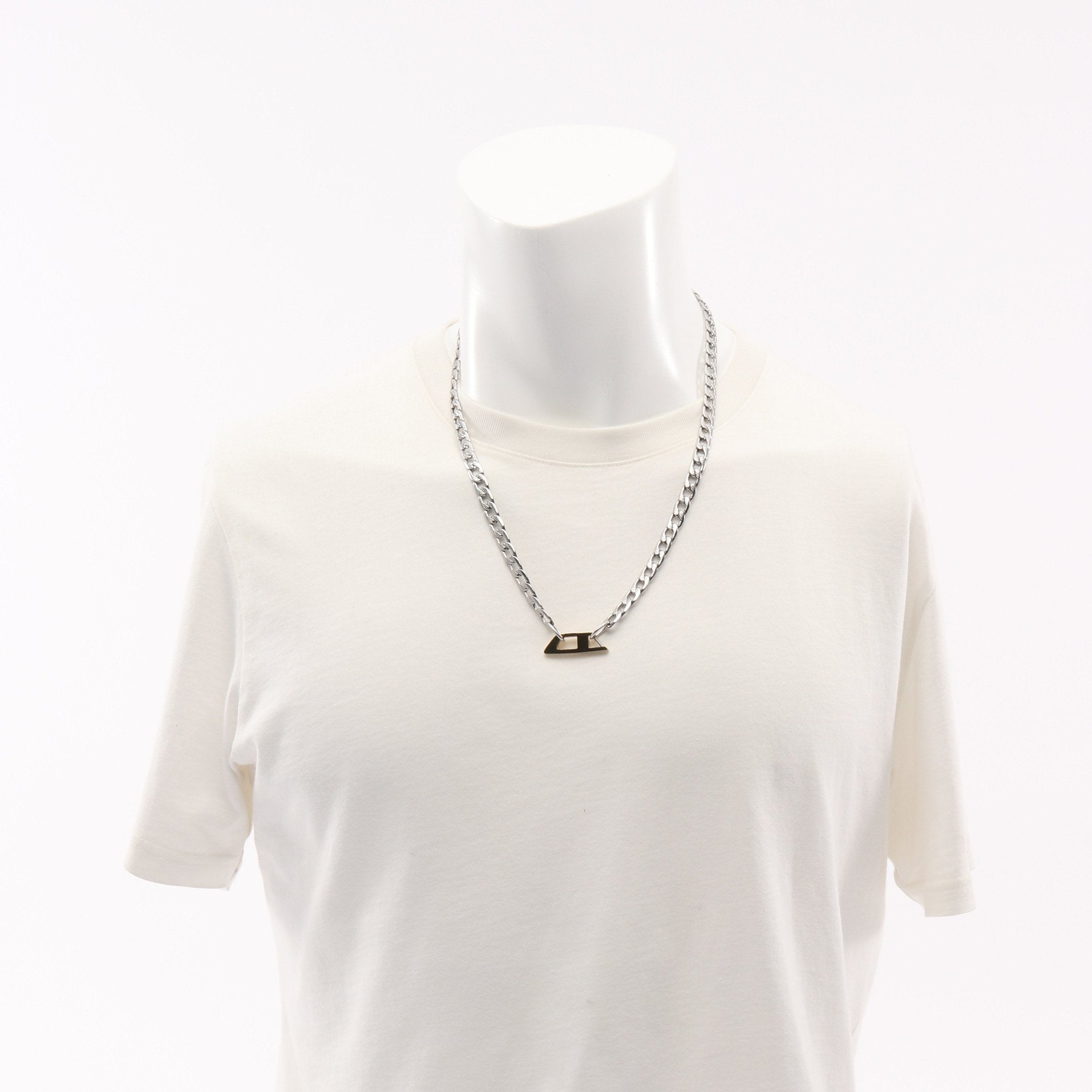 シルバー　ゴールド　アクセサリー　ジャンク品 ロゴ チェーン ネックレス GP シルバー ゴールド ディーゼル – RECLO