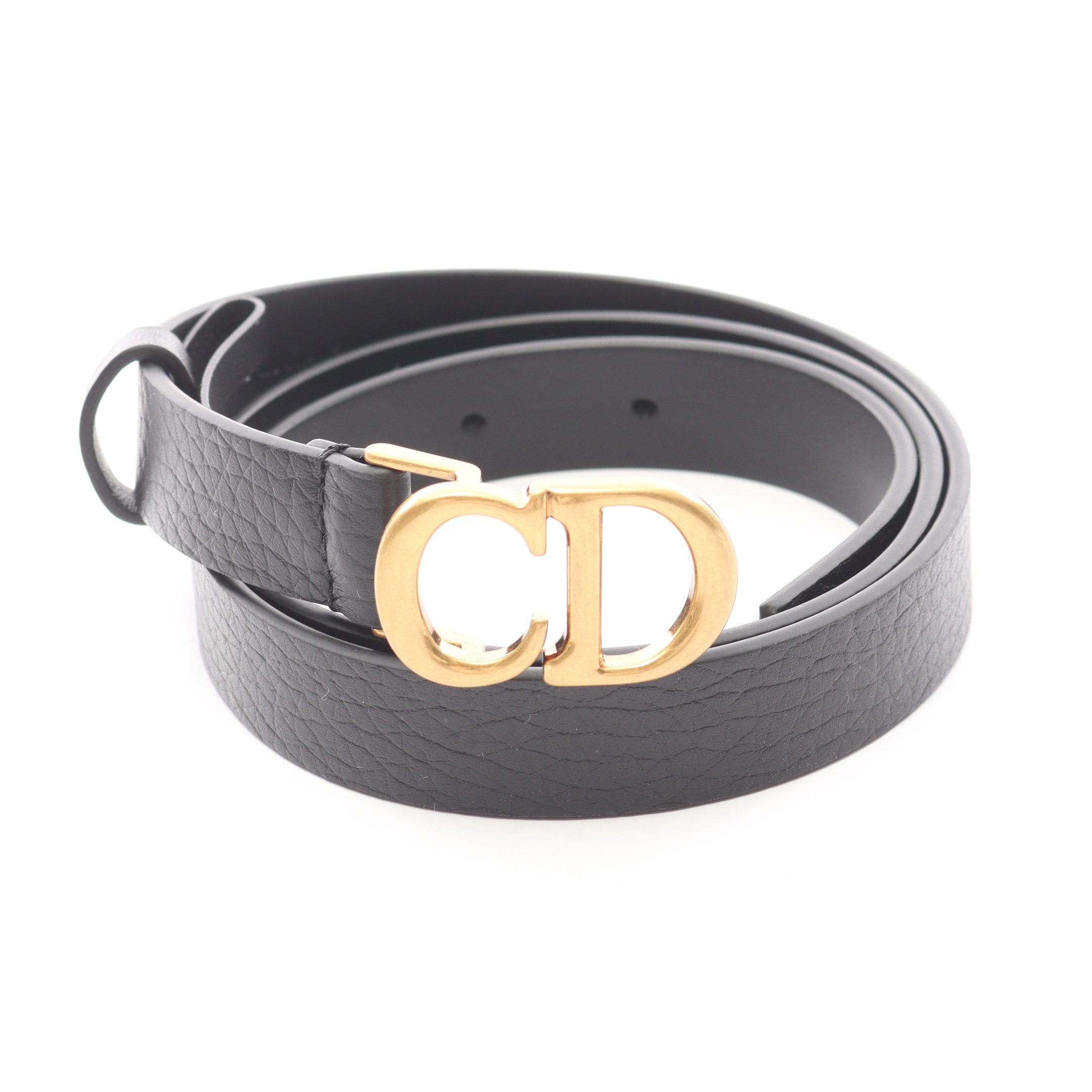Dior ベルト レザー ゴールド Christian Dior】Gold Buckle Leather
