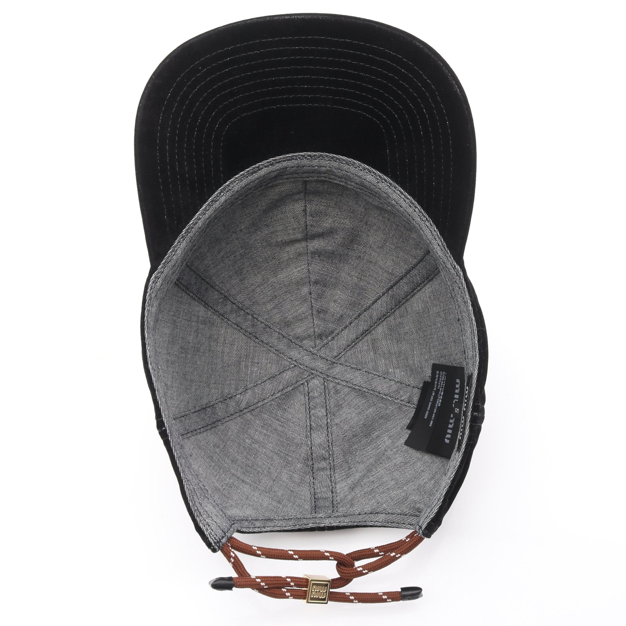 ベルベット ベースボール キャップ レーヨン ブラック ミュウミュウ