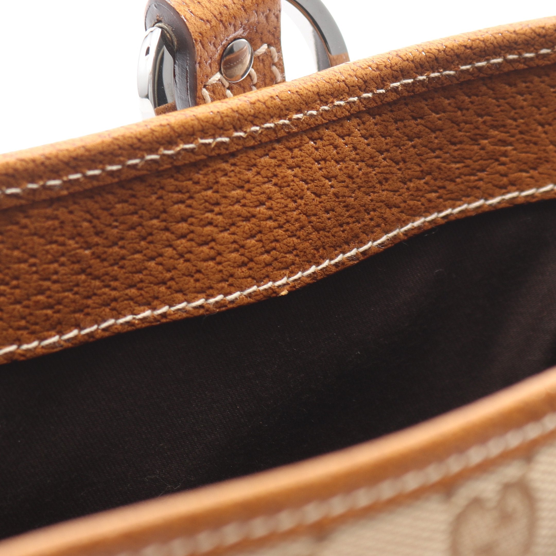 GGキャンバス ハンドバッグ トートバッグ キャンバス レザー ベージュ