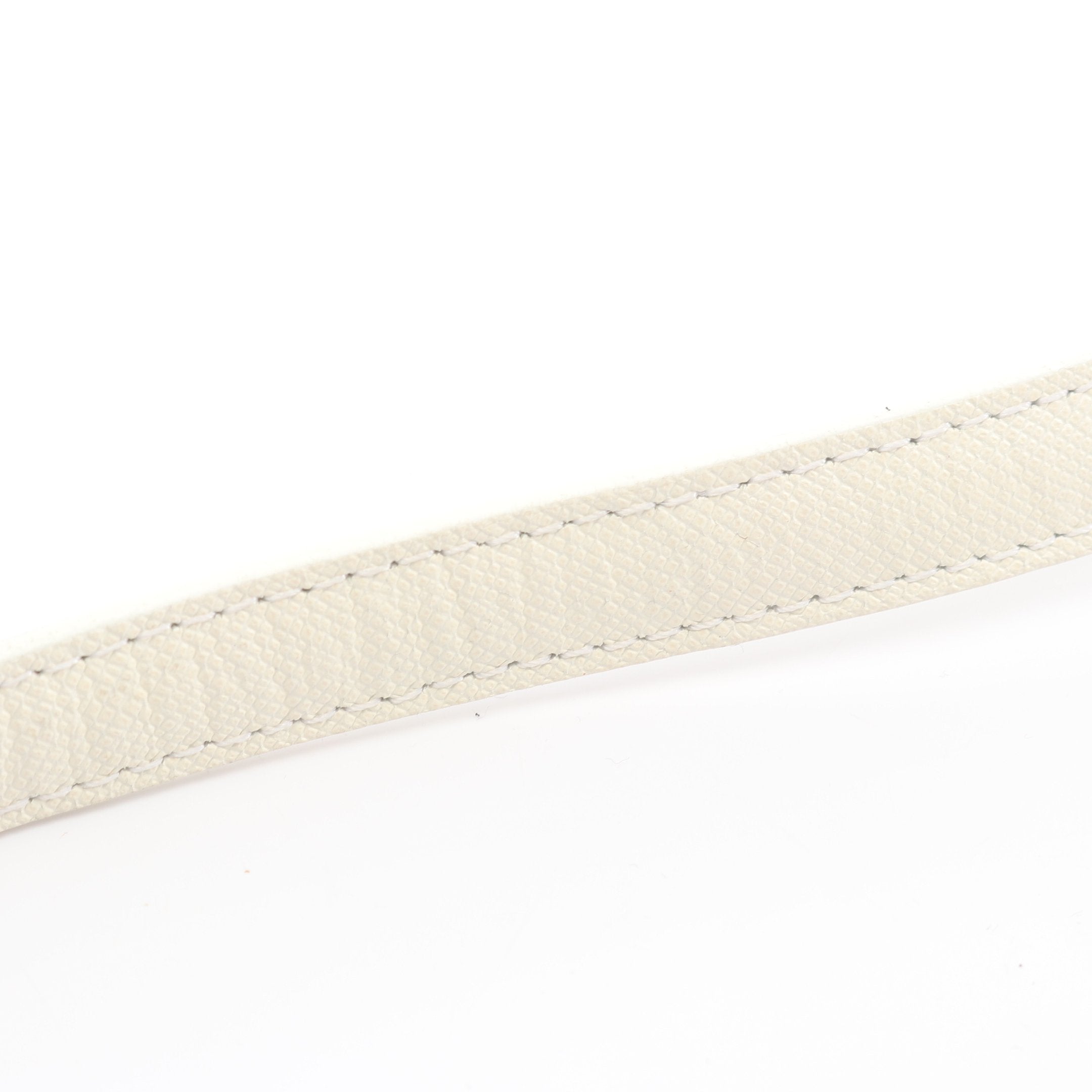 ノバチェック ショルダーバッグ キャンバス レザー オフホワイト