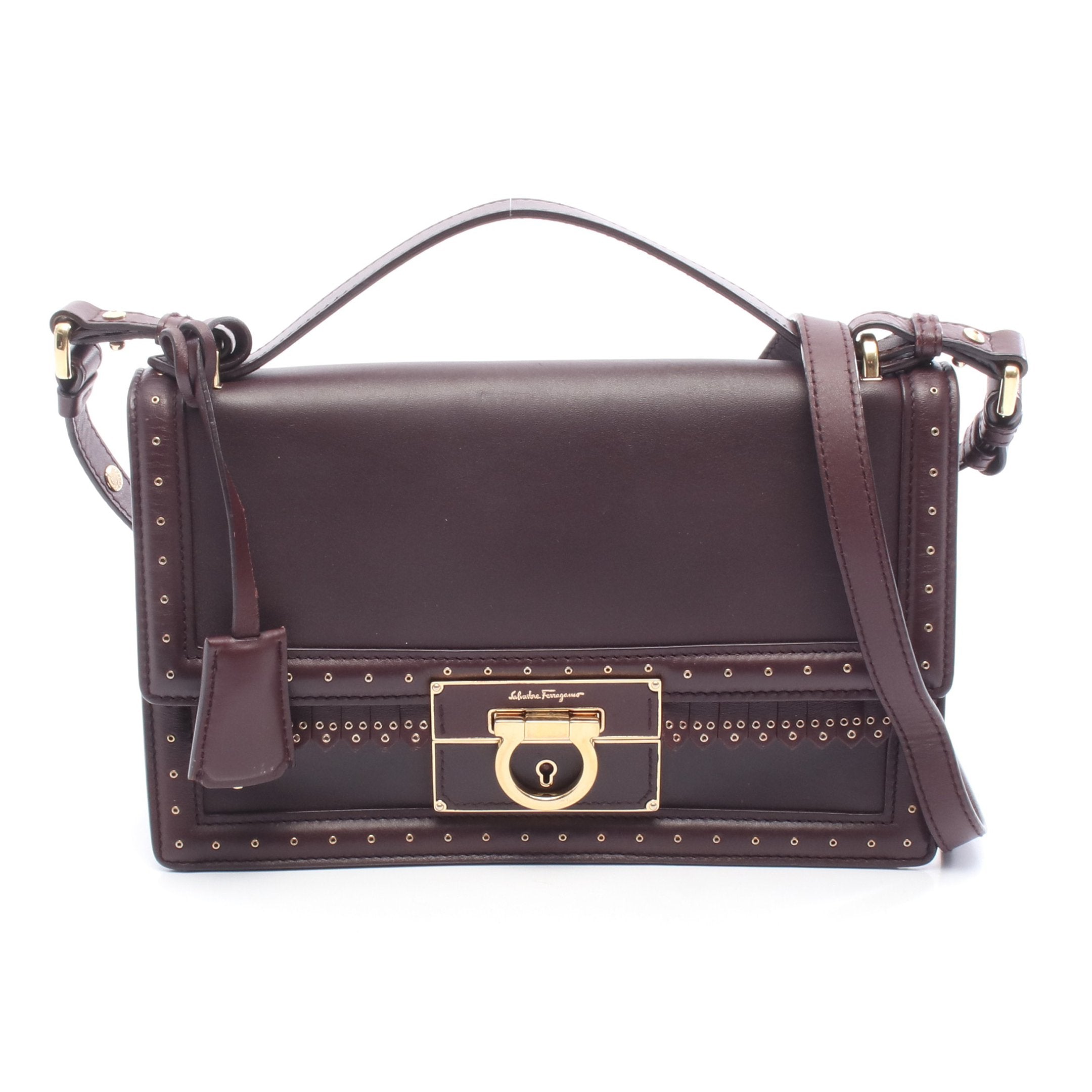 サルヴァトーレフェラガモ Salvatore Ferragamo ショルダーバッグ バッグ レザー レディース ボルドー系 【中古】 ショルダーバッグ レザー ボルドー サルヴァトーレフェラガモ – RECLO