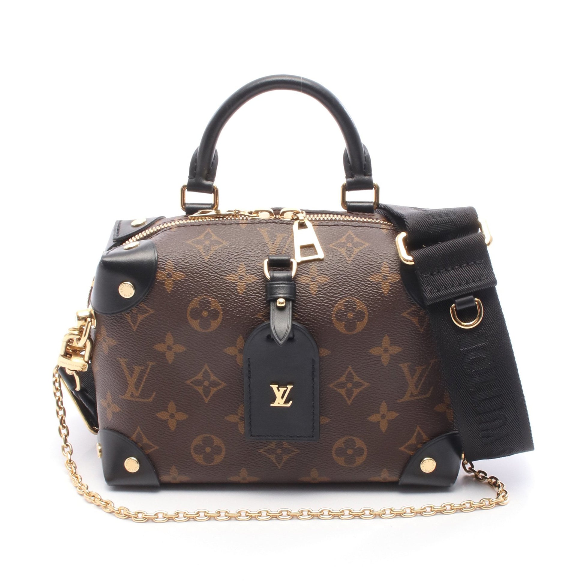 プティット マル スープル モノグラム ハンドバッグ PVC レザー ブラウン ブラック 2WAY ルイヴィトン バッグ LOUIS VUITTON