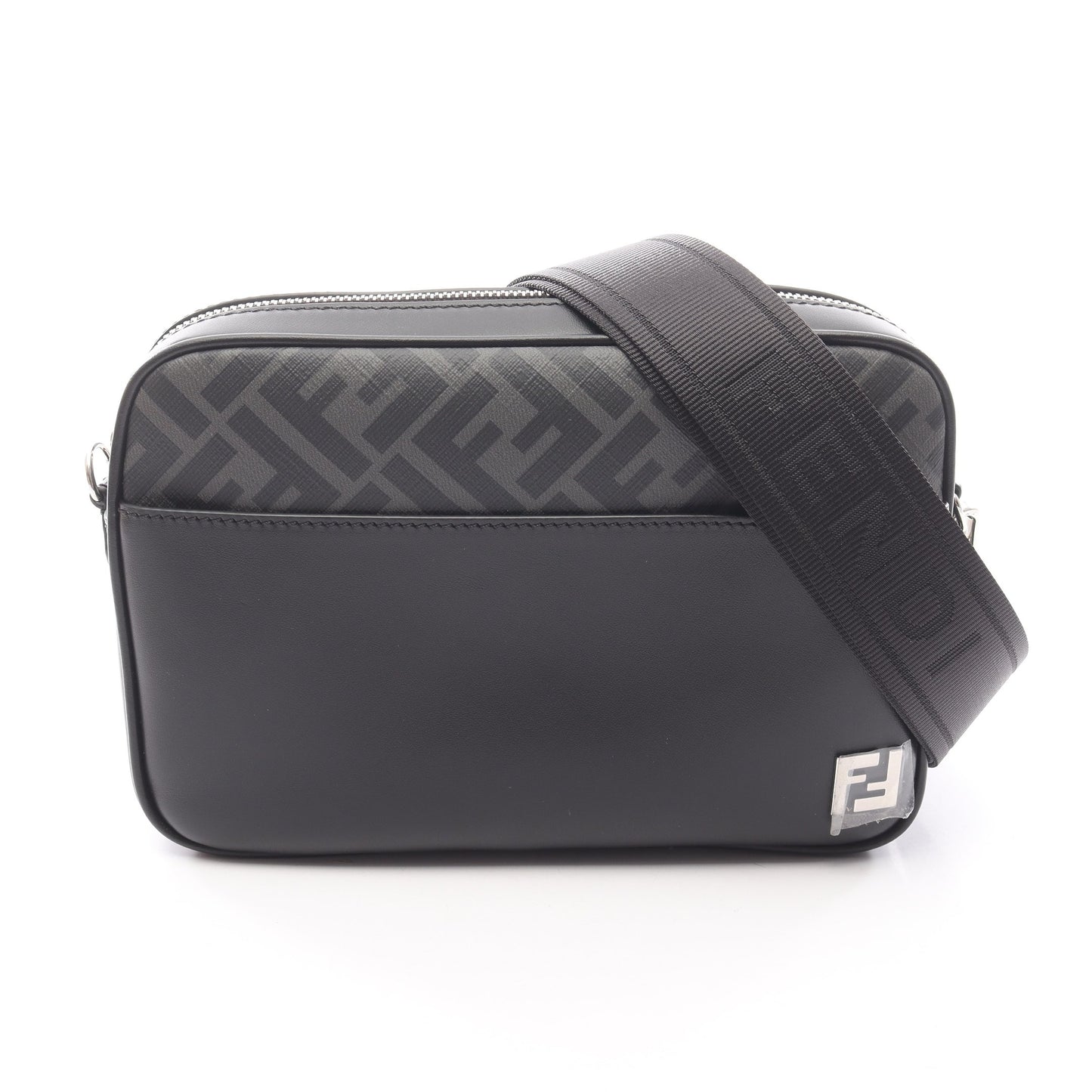 スクエアFF カメラケース ズッカ ショルダーバッグ PVC レザー ブラック グレー フェンディ バッグ FENDI