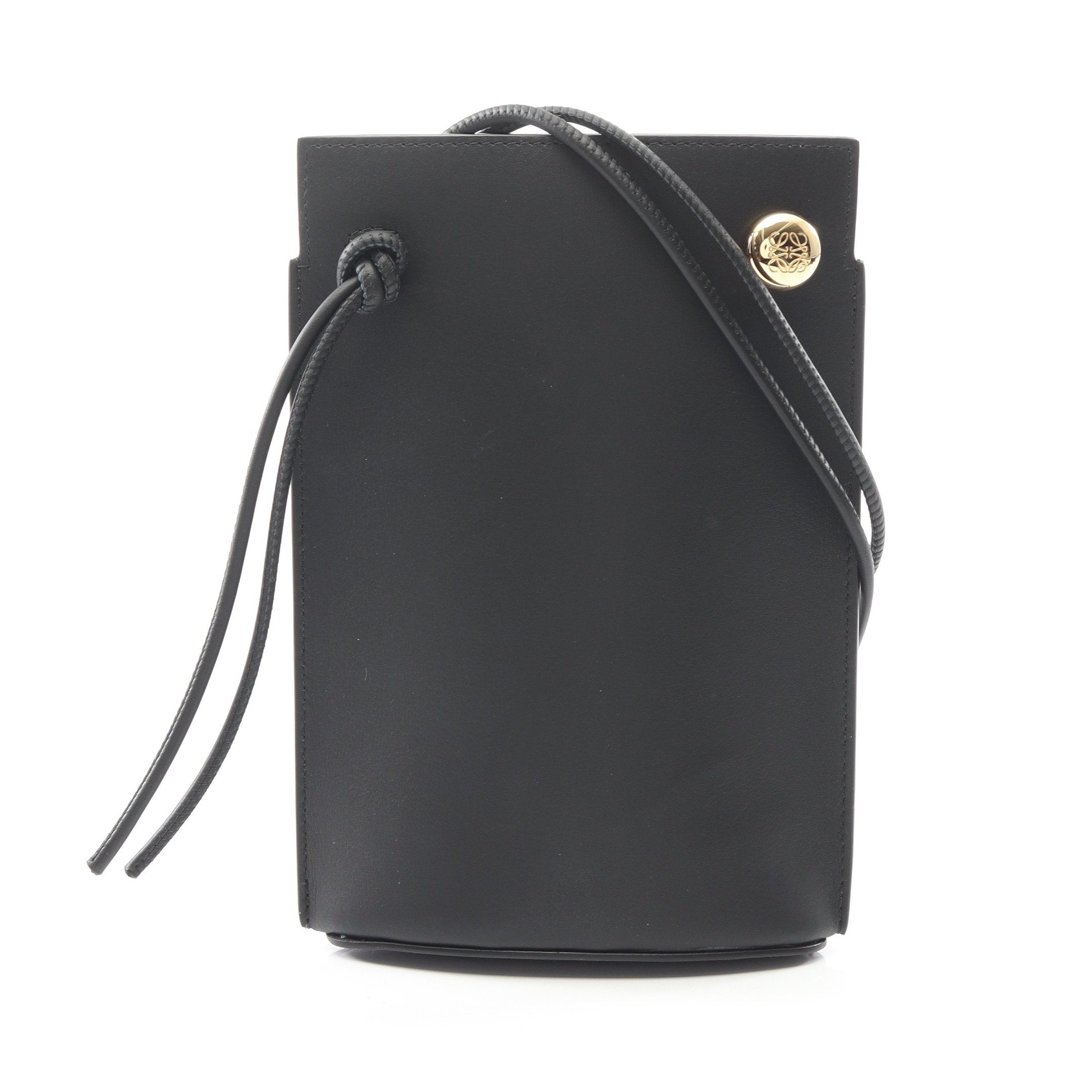 LOEWE ダイスポケット ショルダーバッグ ブラック　汚れなし ぺブル ダイス ポケット ショルダーバッグ レザー ブラック ロエベ – RECLO