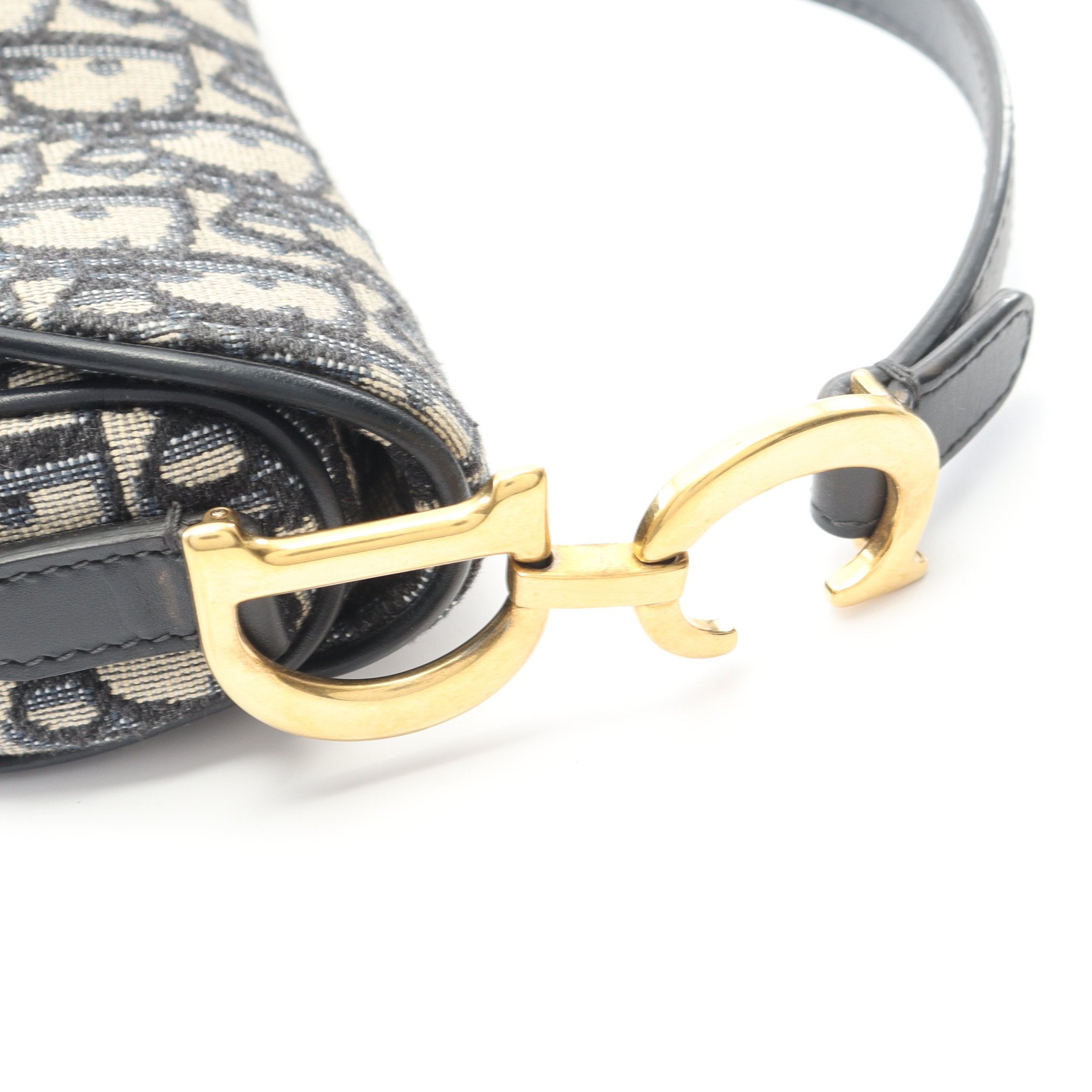 サドルバッグ ミニ オブリークジャカード ハンドバッグ キャンバス