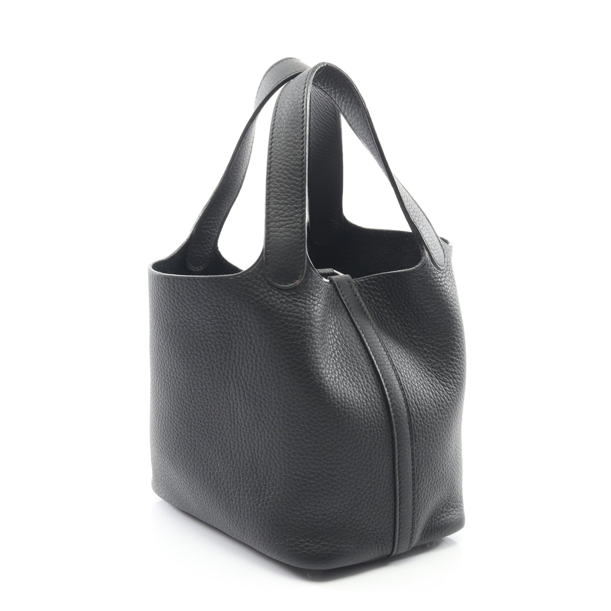 ピコタンPM ハンドバッグ トリヨンクレマンス ブラック シルバー金具 □J刻印 エルメス バッグ HERMES