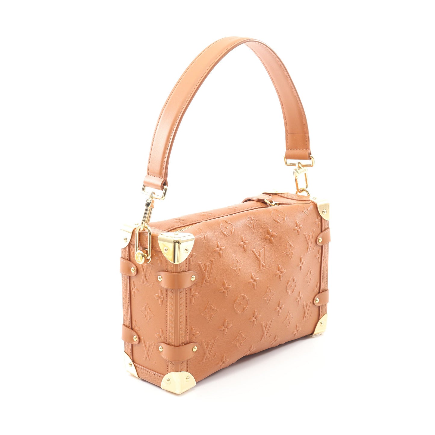 サイドトランクPM モノグラム タン ハンドバッグ レザー ブラウン 2WAY ルイヴィトン バッグ LOUIS VUITTON