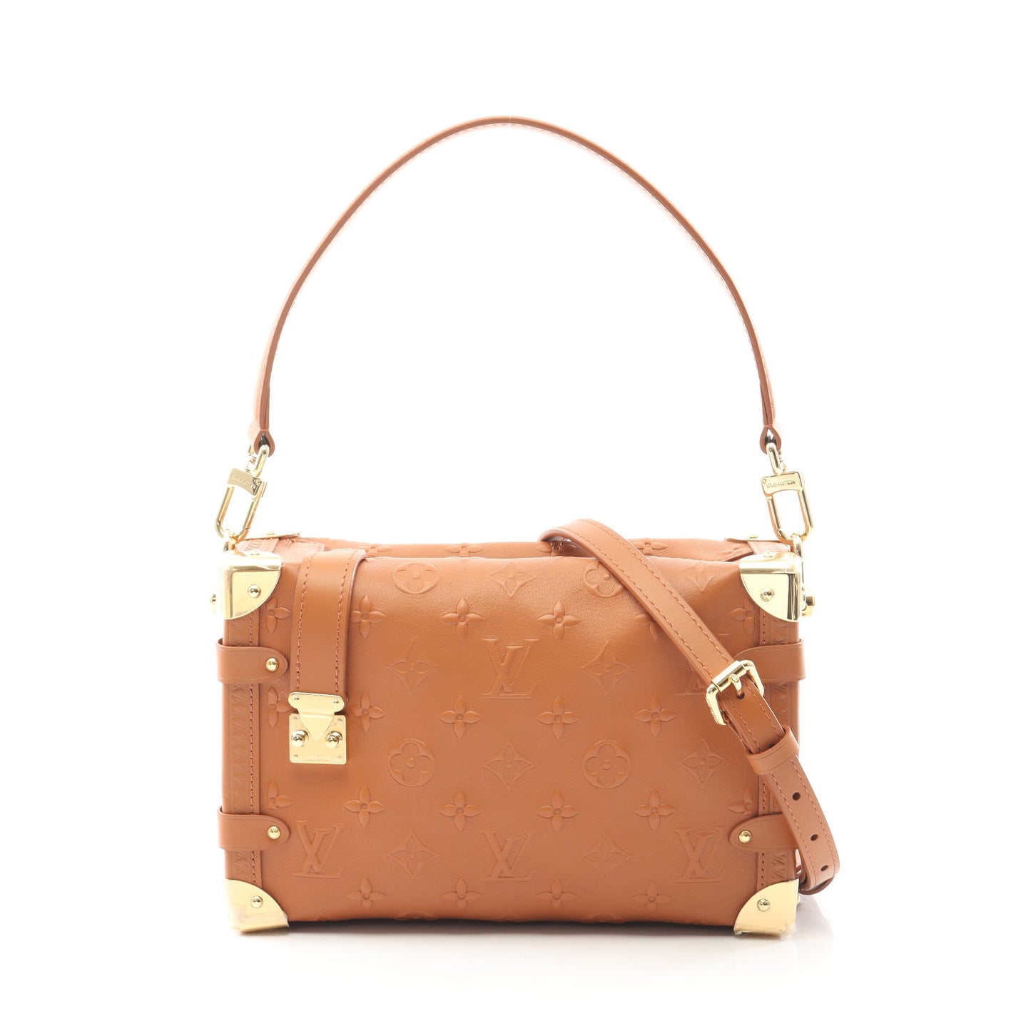 サイドトランクPM モノグラム タン ハンドバッグ レザー ブラウン 2WAY ルイヴィトン バッグ LOUIS VUITTON