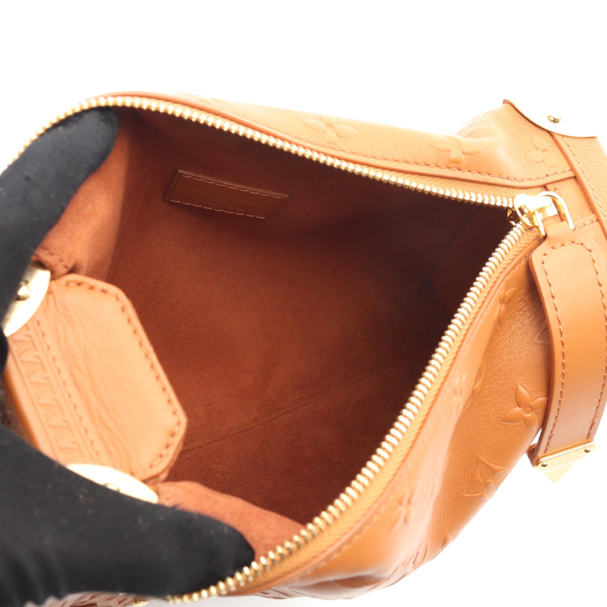 サイドトランクPM モノグラム タン ハンドバッグ レザー ブラウン 2WAY ルイヴィトン バッグ LOUIS VUITTON