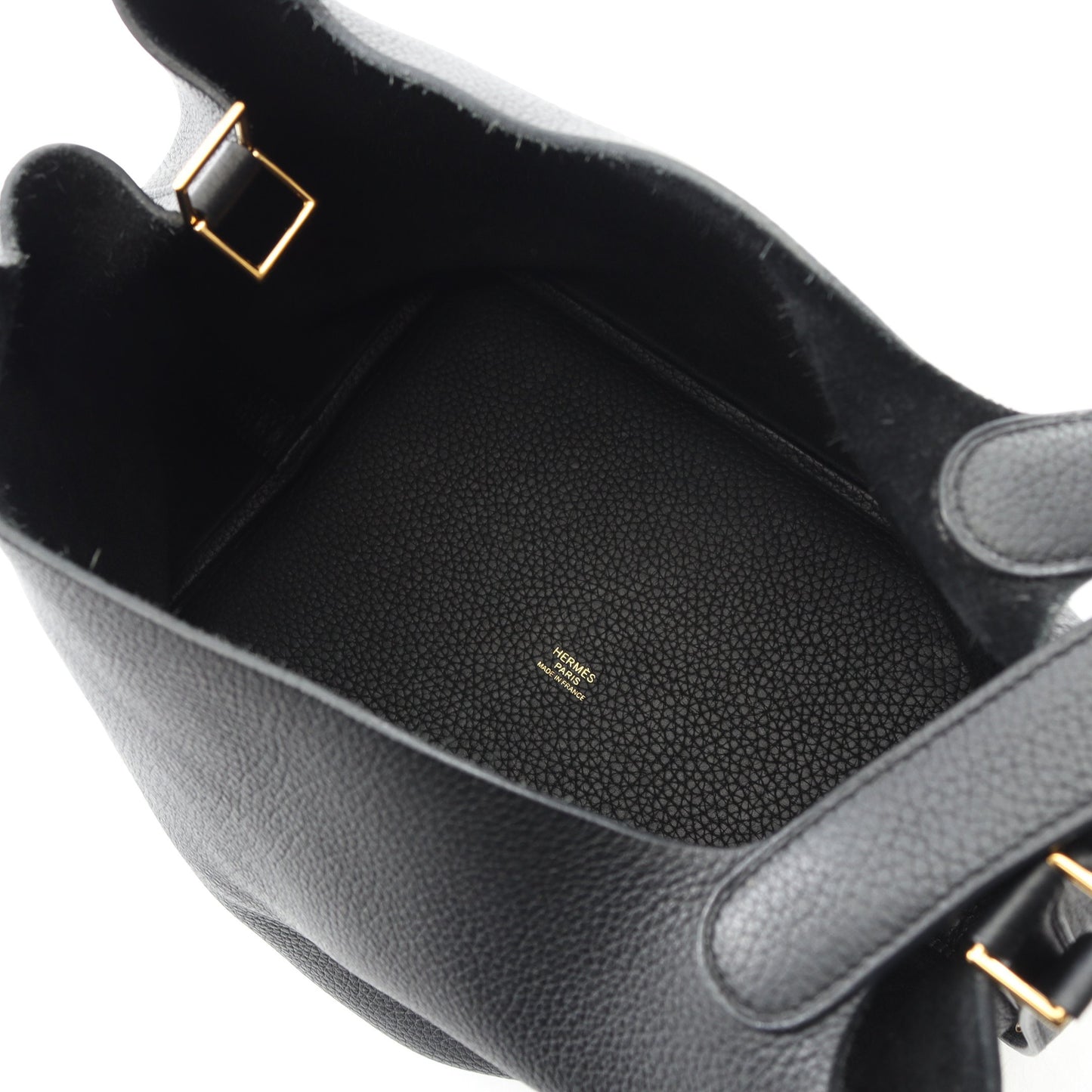 ピコタンロックMM ハンドバッグ トリヨンクレマンス ブラック ゴールド金具 U刻印 エルメス バッグ HERMES