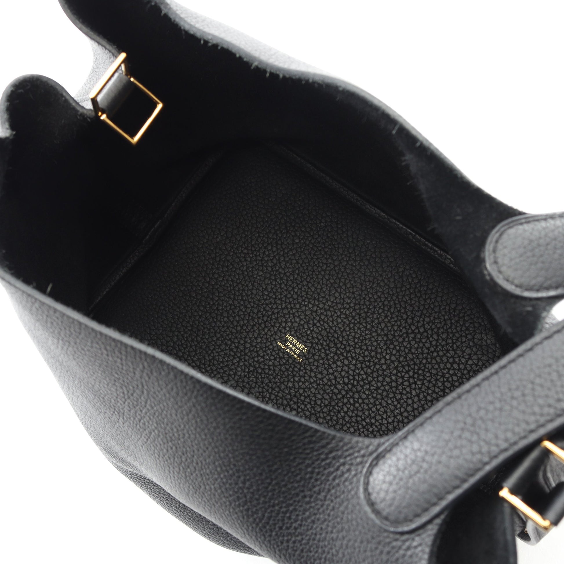 ピコタンロックMM ハンドバッグ トリヨンクレマンス ブラック ゴールド金具 U刻印 エルメス バッグ HERMES