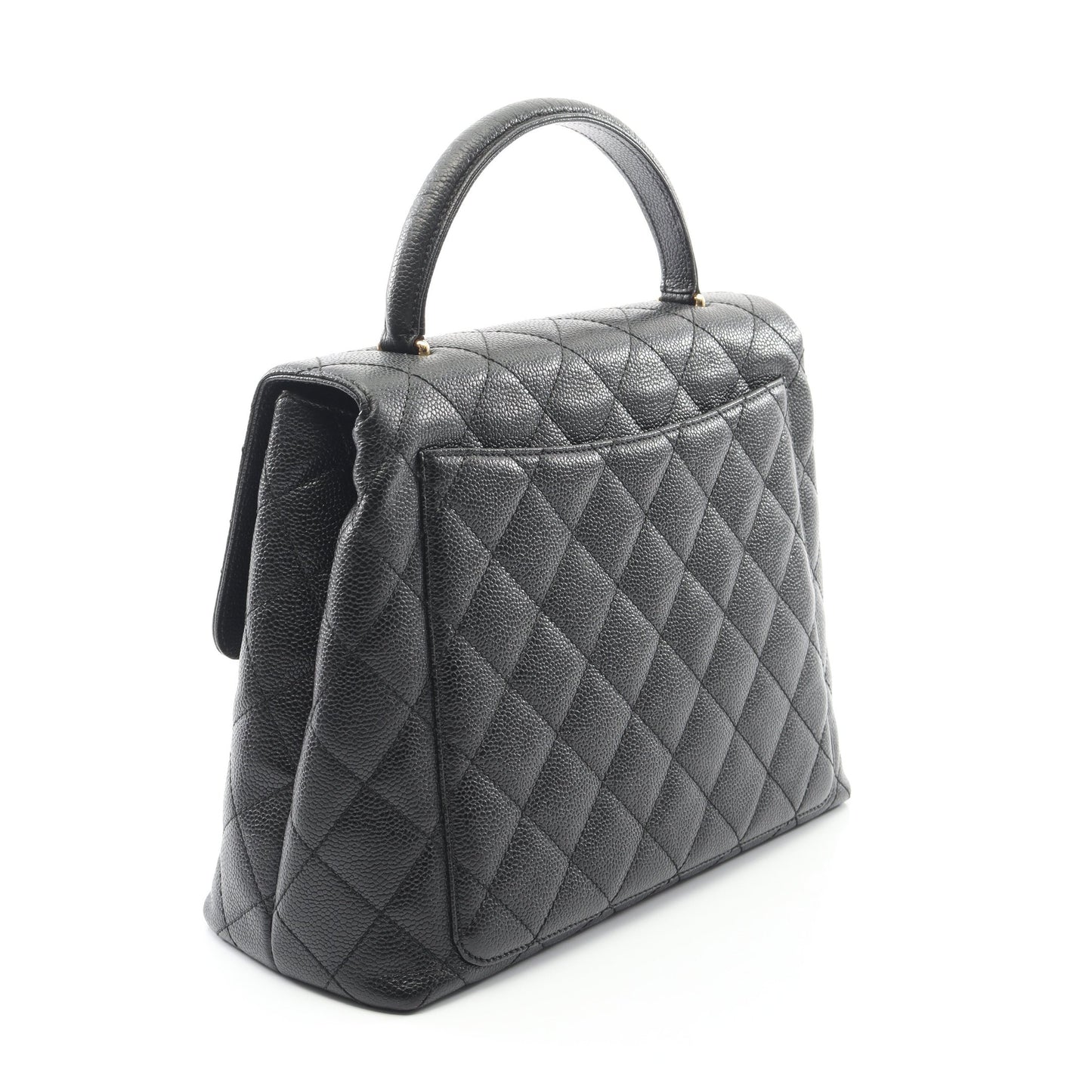 マトラッセ ハンドバッグ キャビアスキン ブラック ゴールド金具 シャネル バッグ CHANEL