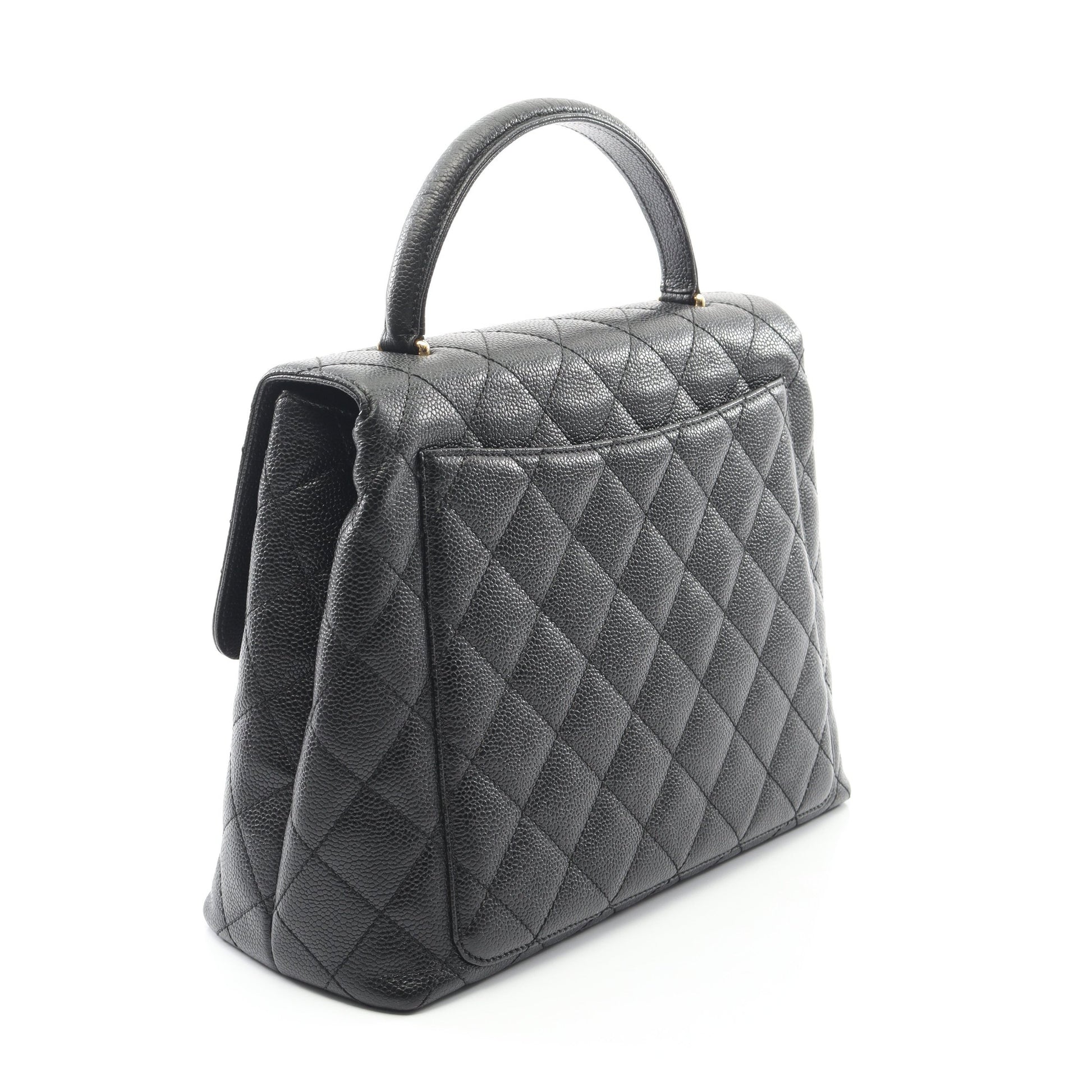 マトラッセ ハンドバッグ キャビアスキン ブラック ゴールド金具 シャネル バッグ CHANEL