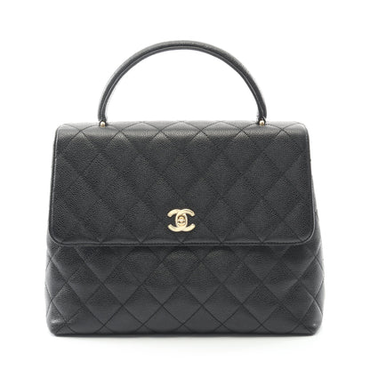 マトラッセ ハンドバッグ キャビアスキン ブラック ゴールド金具 シャネル バッグ CHANEL