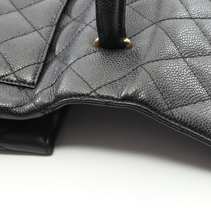 マトラッセ ハンドバッグ キャビアスキン ブラック ゴールド金具 シャネル バッグ CHANEL