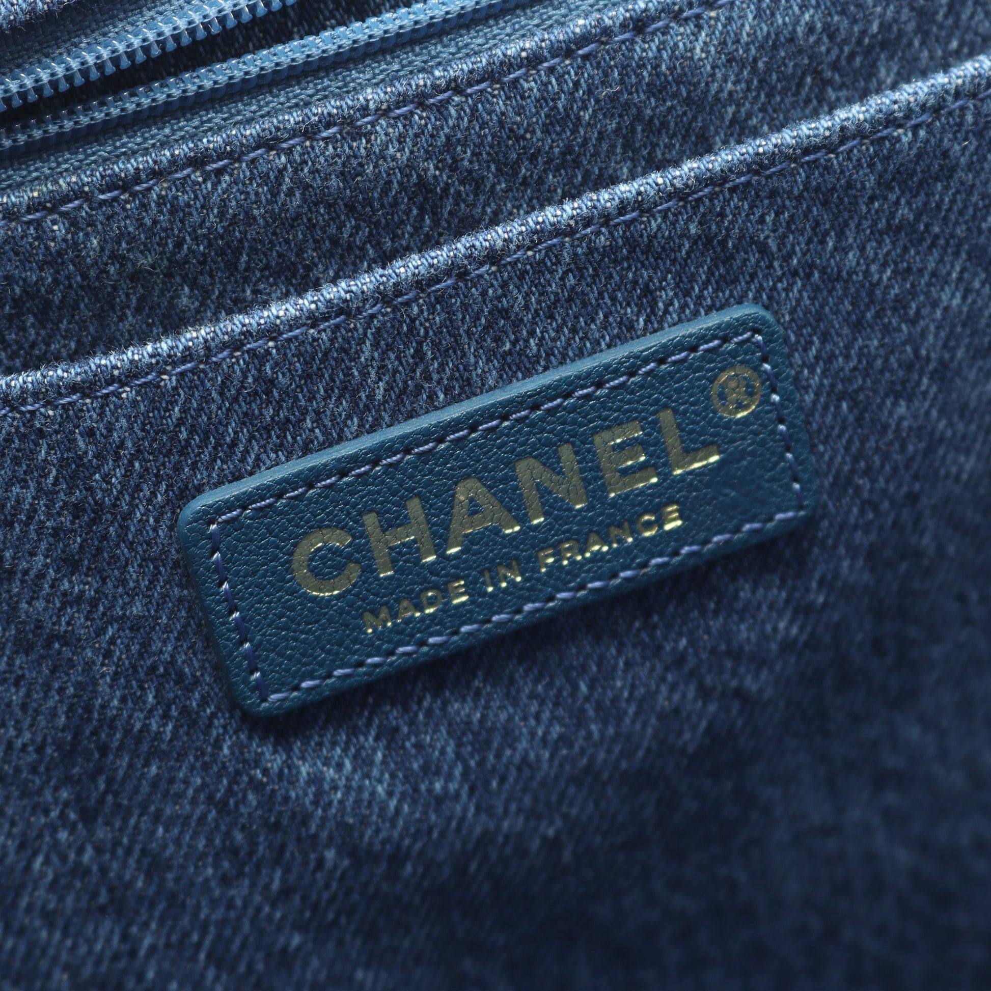 エジプトライン チェーンショルダーバッグ デニム ムートン ブルー ホワイト ゴールド金具 シャネル バッグ CHANEL
