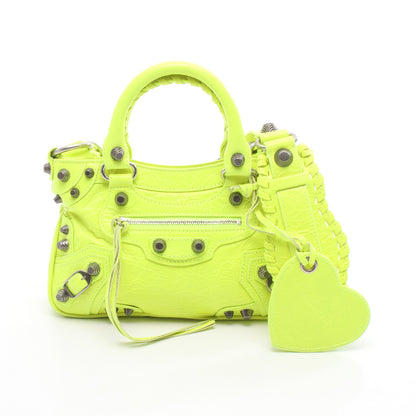 ネオ カゴール S ハンドバッグ レザー イエロー ネオンカラー 2WAY バレンシアガ バッグ BALENCIAGA