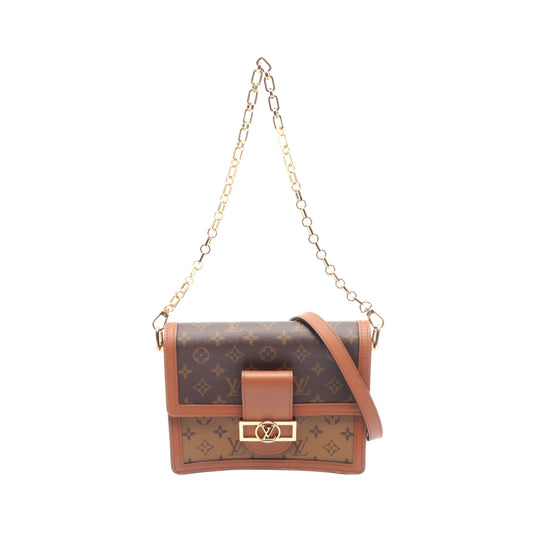 ドーフィーヌMM モノグラムリバース チェーンショルダーバッグ PVC レザー ブラウン ルイヴィトン