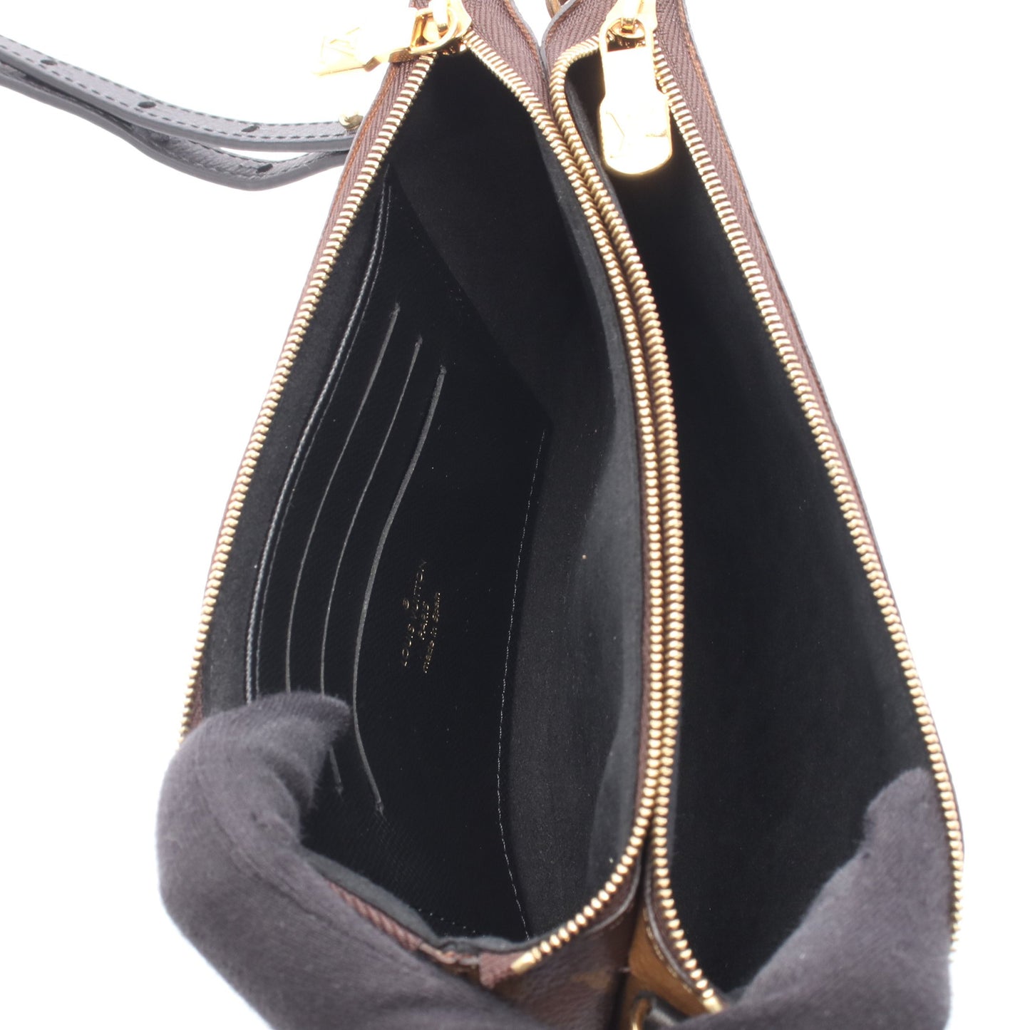 ポシェット ドゥーブル ジップ モノグラムジャイアント リバース ショルダーバッグ PVC レザー ブラウン ベージュ ルイヴィトン