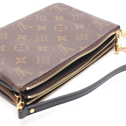 ポシェット ドゥーブル ジップ モノグラムジャイアント リバース ショルダーバッグ PVC レザー ブラウン ベージュ ルイヴィトン